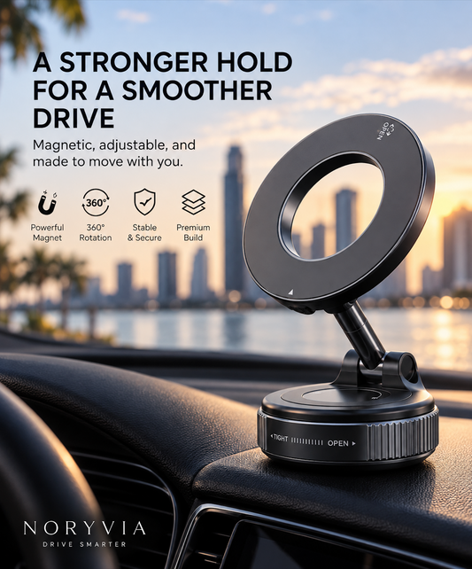 Suction cup vacuum magnetic phone holder