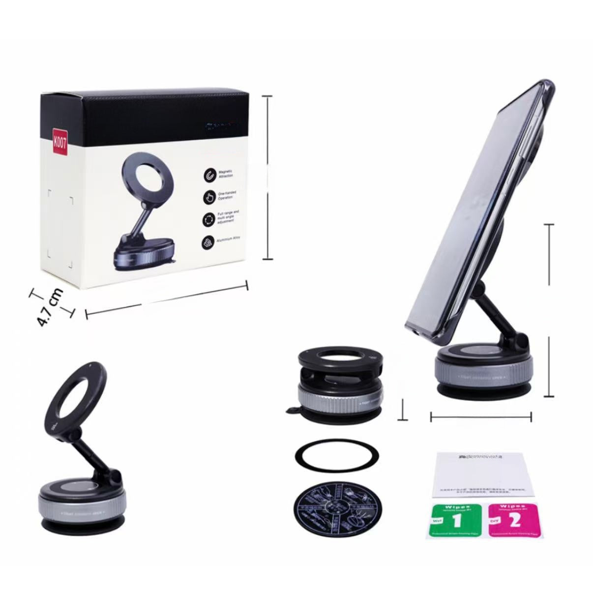 Suction cup vacuum magnetic phone holder